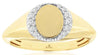 ESTATE .11CT DIAMOND 14K YELLOW GOLD 3D CLASSIC OVAL ENGRAVEABLE UNISEX FUN RING