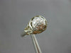 ANTIQUE ART DECO .21CT DIAMOND 18KT WHITE GOLD 3D FLOWER ENGAGEMENT RING #27342