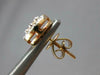 ESTATE .50CT DIAMOND 14KT WHITE & ROSE GOLD 3D CLUSTER FLOWER HALO STUD EARRINGS