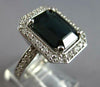 LARGE 4.74CT DIAMOND & AAA SAPPHIRE 14KT WHITE GOLD HALO ENGAGEMENT RING #27613