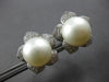 LARGE .80CT DIAMOND & AAA SOUTH SEA PEARL 18K WHITE GOLD FLOWER CLIP ON EARRINGS