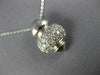ESTATE .49CT DIAMOND 14KT WHITE GOLD CLASSIC MULTI ROW PAVE FUN FLOATING PENDANT