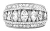 4.25CT DIAMOND PLATINUM ROUND & MARQUISE GRADUATING MULTI ROW ANNIVERSARY RING