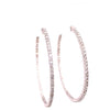 EXTRA LARGE 2.95CT DIAMOND 18KT WHITE GOLD 3D INSIDE OUT HOOP HANGING EARRINGS