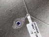 .32CT DIAMOND & AAA SAPPHIRE 18KT WHITE GOLD PRINCESS TEAR DROP FLOATING PENDANT