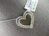 ESTATE LARGE .91CT DIAMOND 18KT 2 TONE GOLD DOUBLE HEART LOVE FLOATING PENDANT