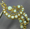 ANTIQUE LARGE .03CT DIAMOND & AAA OPAL 14KT YELLOW GOLD 3D FLOWER BROOCH PIN