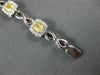 4.69CT WHITE & FANCY YELLOW DIAMOND 18K 2 TONE GOLD CUSHION HALO TENNIS BRACELET