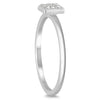 ESTATE .09CT DIAMOND 14KT WHITE GOLD 3D CLASSIC ROUND PAVE SQUARE FUN LOVE RING