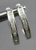 ESTATE .20CT DIAMOND 14KT WHITE GOLD 3D BAGUETTE CHANNEL OVAL HANGING EARRINGS