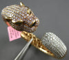 11.09CT WHITE & PINK DIAMOND & AAA EMERALD 18KT TRI COLOR GOLD BANGLE BRACELET