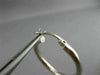ESTATE LARGE 14KT WHITE GOLD 3D CLASSIC SHINY HANGING HOOP EARRINGS 3mm #25677
