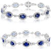 12.36CT DIAMOND & AAA SAPPHIRE 18KT WHITE GOLD OVAL & ROUND LOVE TENNIS BRACELET