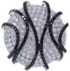 ESTATE EXTRA LARGE 5.26CT WHITE & BLACK DIAMOND 18K WHITE GOLD CIRCULAR FUN RING