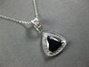 .88CT DIAMOND & AAA SAPPHIRE 14K WHITE GOLD 3D TRILLION & ROUND FLOATING PENDANT