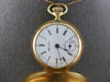 ANTIQUE .06CT DIAMOND 14KT YELLOW GOLD HAMPDEN ROUND POCKET WATCH/NECKLACE 28096