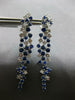 EXTRA LARGE 3.54CT DIAMOND & AAA SAPPHIRE 18KT WHITE GOLD 3D CHANDELIER EARRINGS