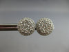 ESTATE .85CT DIAMOND 14KT WHITE GOLD 3D CLASSIC ROUND CLUSTER HALO STUD EARRINGS