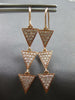 .98CT DIAMOND 14KT ROSE GOLD TRIANGULAR PAST PRESENT FUTURE FUN HANGING EARRINGS
