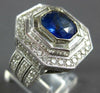 EXTRA LARGE 6.45CT DIAMOND & AAA SAPPHIRE 18KT WHITE GOLD ENGAGEMENT RING #27473