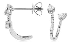 .36CT DIAMOND 14KT WHITE GOLD ROUND PEAR SHAPE DESIGN UMBRELLA HANGING EARRINGS