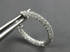 1.68CT DIAMOND 18KT WHITE GOLD INSIDE OUT MULTI ROW OVAL HUGGIE HANGING EARRINGS