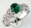 .60CT DIAMOND & AAA EMERALD 14KT WHITE GOLD OVAL & ROUND FILIGREE INFINITY RING