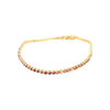 2.74CT AAA MULTI COLOR SAPPHIRE 18KT YELLOW GOLD 3D RAINBOW FUN TENNIS BRACELET