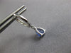 1.01CT DIAMOND & AAA SAPPHIRE 14K WHITE GOLD PEAR SHAPE & ROUND HANGING EARRINGS