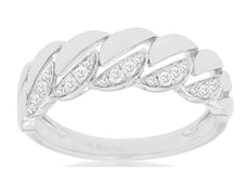 ESTATE .15CT DIAMOND 14KT WHITE GOLD 3D CLASSIC MULTI LINK LOVE KNOT FUN RING