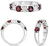1.71CT DIAMOND & AAA RUBY 14KT WHITE GOLD 3D ROUND CLASSIC 7 STONE LUCIDA RING