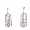 3.60CT DIAMOND 18KT WHITE GOLD MULTI ROW CHANDELIER GRADUATING HANGING EARRINGS