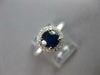 1.24CT DIAMOND & AAA SAPPHIRE 18KT WHITE GOLD DOUBLE HALO ENGAGEMENT RING #27575