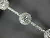 LARGE 5.01CT DIAMOND 18KT WHITE GOLD 3D ROUND DOUBLE HALO FLOWER TENNIS BRACELET