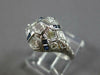 ANTIQUE ART DECO .55CT DIAMOND & AAA SAPPHIRE PLATINUM 3D ENGAGEMENT RING #27544