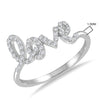 ESTATE .20CT DIAMOND 14K WHITE GOLD 3D CLASSIC ROUND SCRIPT LOVE RING