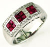1.16CT DIAMOND & AAA RUBY 14KT WHITE GOLD 3D PRINCESS & ROUND ANNIVERSARY RING