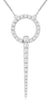 ESTATE .85CT DIAMOND 14K WHITE GOLD CIRCLE OF LIFE JOURNEY BAR FUN LOVE NECKLACE