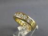 WIDE 1CT DIAMOND 14KT YELLOW GOLD ROUND CHANNEL 5 STONE WEDDING ANNIVERSARY RING