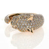 2.65CT LIGHT PINK DIAMOND & AAA EMERALD 18KT ROSE GOLD HAPPY PANTHER JAGUAR RING