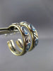 WIDE DAVID YURMAN 2.0CT BLUE TOPAZ 18K YELLOW GOLD & 925 SILVER 3D HOOP EARRINGS