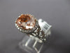 WIDE 2.65CT DIAMOND & AAA MORGANITE 18KT WHITE GOLD OVAL & ROUND ENGAGEMENT RING