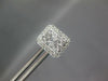 ESTATE LARGE .79CT DIAMOND 14KT WHITE GOLD 3D CLUSTER RECTANGULAR STUD EARRINGS