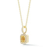 .78CT DIAMOND & AAA YELLOW SAPPHIRE 14KT YELLOW GOLD PRINCESS FLOATING PENDANT