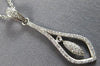 ESTATE .20CT DIAMOND 14KT WHITE GOLD ROUND PAVE OPEN TEAR DROP FLOATING PENDANT