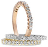 1.51CT DIAMOND 18KT TRI COLOR GOLD ROUND SHARED PRONG STACKABLE ANNIVERSARY RING