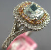 LARGE GIA 1.45CT WHITE PINK & GREEN DIAMOND 18KT WHITE & ROSE GOLD CLASSIC RING