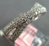 ESTATE .51CT DIAMOND 14K WHITE GOLD 3D CLASSIC MULTI ROW CRISS CROSS X LOVE RING