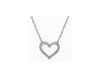 ESTATE .07CT DIAMOND 14KT WHITE GOLD 3D CLASSIC OPEN HEART LOVE NECKLACE