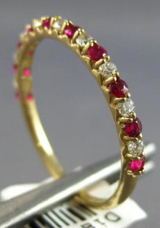 .40CT DIAMOND & AAA RUBY 14KT YELLOW GOLD 3D 2MM SEMI ETERNITY ANNIVERSARY RING